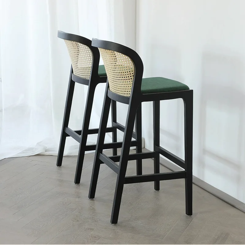 French solid wood rattan bar chair simple black commercial bar chair designer creative bar high chair
French solid wood rattan bar chair simple black commercial bar chair designer creative bar high chair