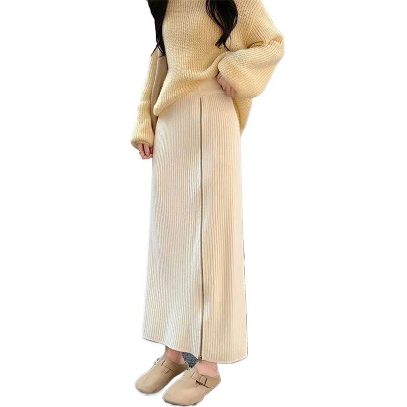 Толстая вязаная длинная юбка, женская осенне-зимняя женская сумка, модная вязаная юбка на молнии с высокой талией, свободные черные прямые абрикосовые юбки
Толстая вязаная длинная юбка, женская осенне-зимняя женская сумка, модная вязаная юбка на молнии с высокой талией, свободные черные прямые абрикосовые юбки