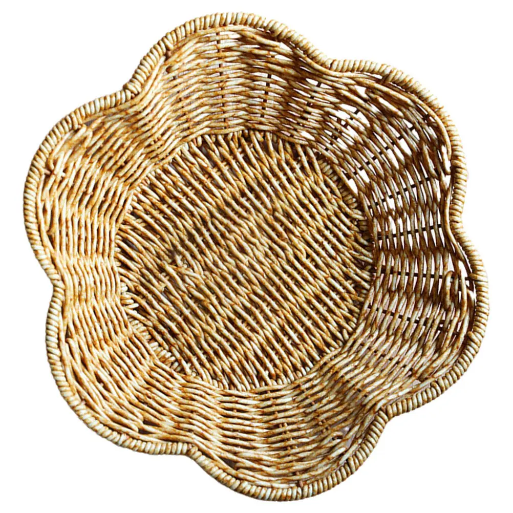 Woven Imitation Rattan Bread Serving Basket Decorative Large Capacity Fruit Tray for Kitchen Home Storage Woven Fruit Basket
Woven Imitation Rattan Bread Serving Basket Decorative Large Capacity Fruit Tray for Kitchen Home Storage Woven Fruit Basket
