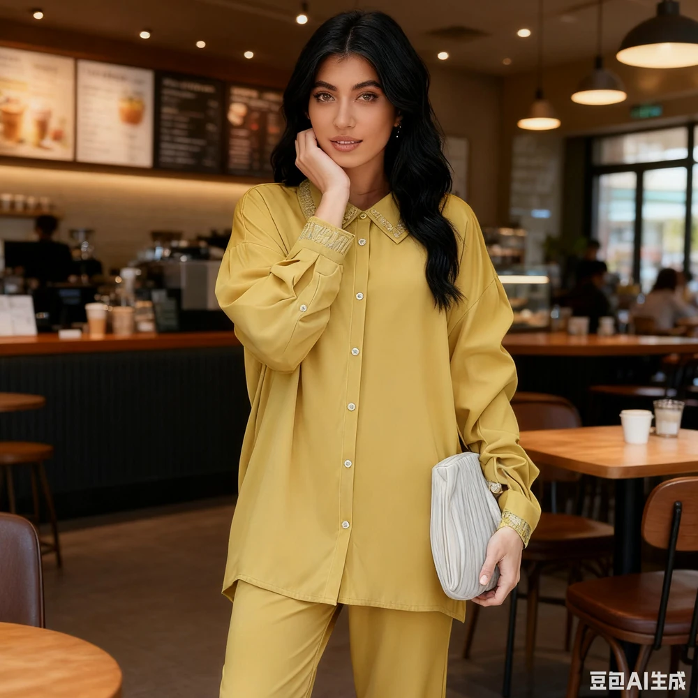 Ид мусульманская женская рубашка и брюки комплект Рамадан Дубай Абая кафтан исламская одежда Турция наряды топы брюки Femme Musulmane ансамбли
Ид мусульманская женская рубашка и брюки комплект Рамадан Дубай Абая кафтан исламская одежда Турция наряды топы брюки Femme Musulmane ансамбли