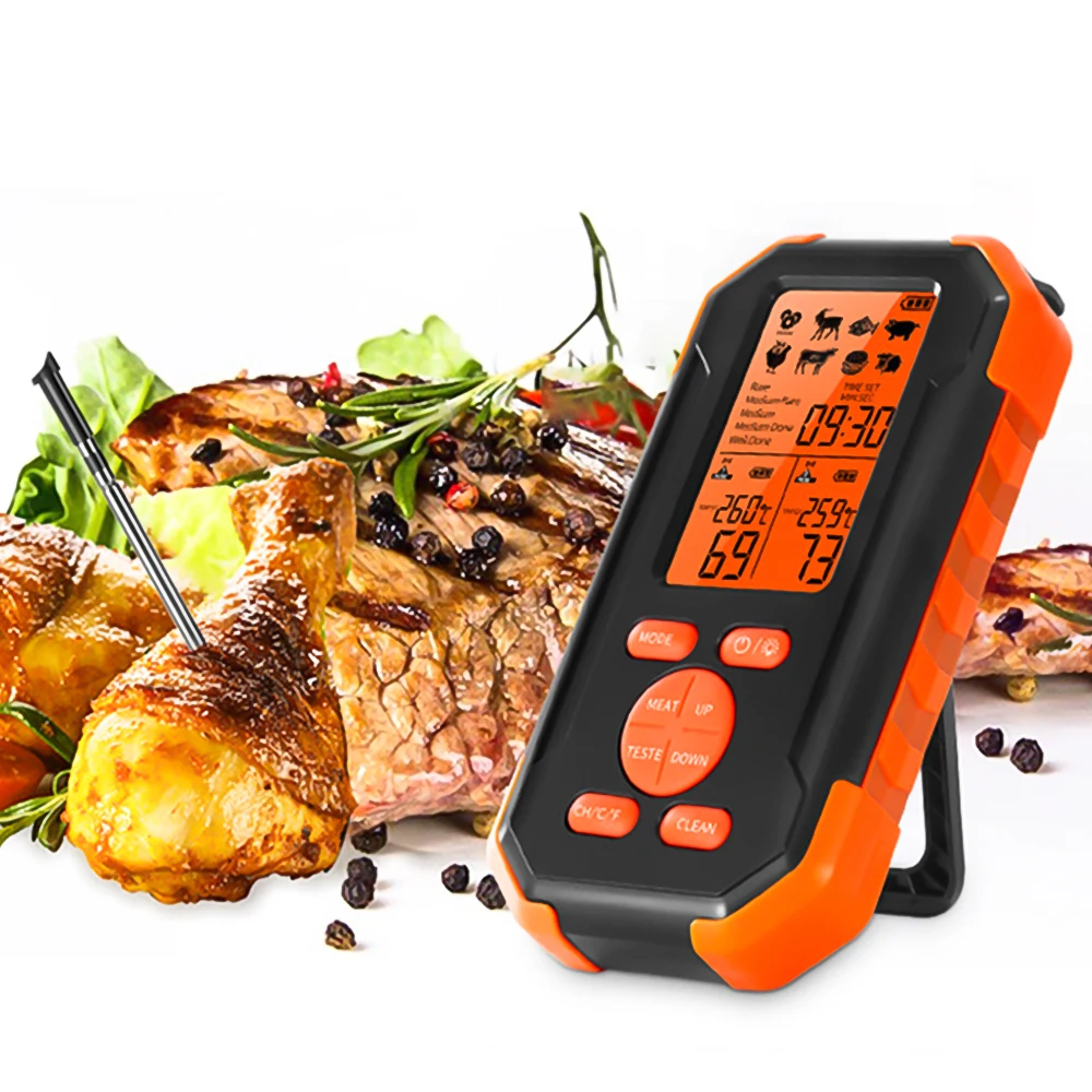Digital Wireless Meat Thermometer Smart Cooking Thermometer with 2 Probes Rechargeable Smart Alert Function for Grilling BBQ
Digital Wireless Meat Thermometer Smart Cooking Thermometer with 2 Probes Rechargeable Smart Alert Function for Grilling BBQ