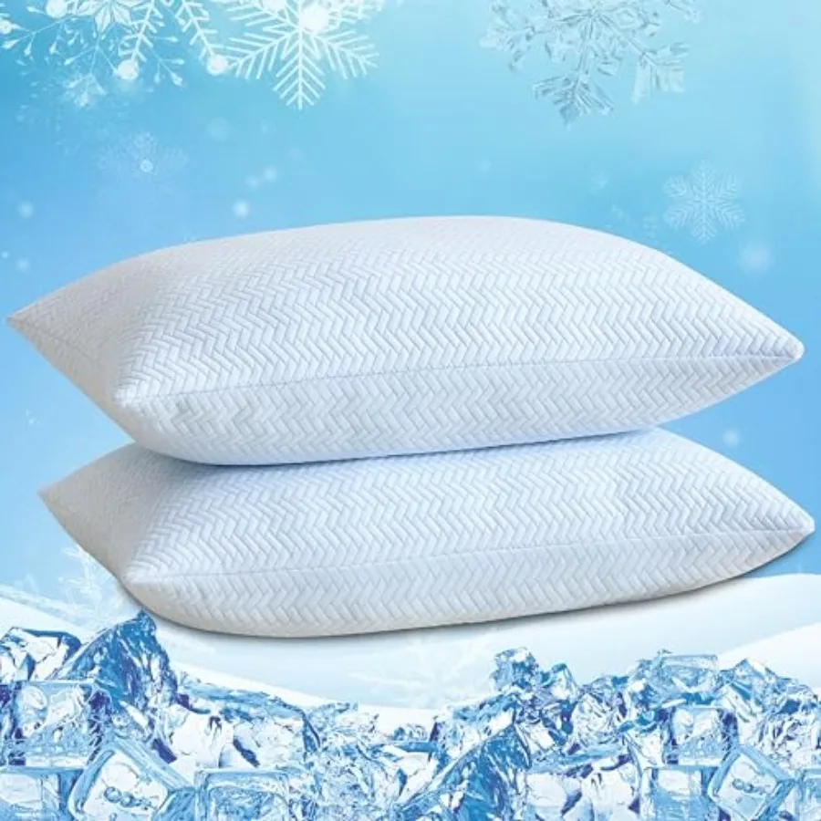 Cooling Pillow Queen Size Set of 2, Adjustable Shredded Memory Foam Pillows for Sleeping, Cool Bed Pillows for Hot Sleepers, Su
Cooling Pillow Queen Size Set of 2, Adjustable Shredded Memory Foam Pillows for Sleeping, Cool Bed Pillows for Hot Sleepers, Su