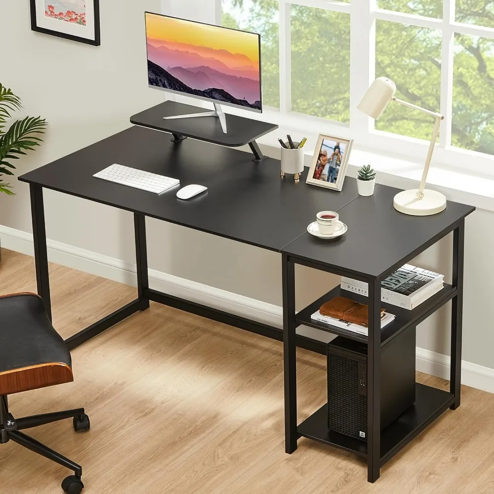 with Monitor Stand and Reversible Storage Shelves,55 inch Modern Simple Writing Study PC Work Table, Computer Desks
with Monitor Stand and Reversible Storage Shelves,55 inch Modern Simple Writing Study PC Work Table, Computer Desks