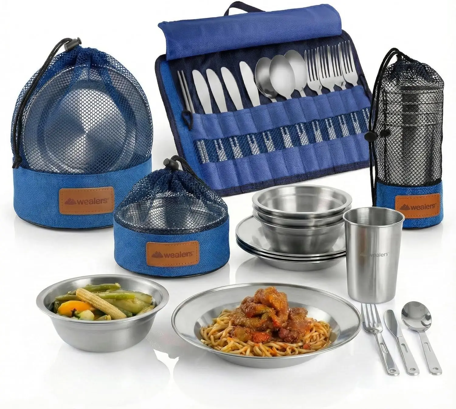 Stainless Steel Messware Kit for 4, Complete Dishes Set with Cups, Plates, Bowls & Cutlery, Rustproof Camping Dinnerware
Stainless Steel Messware Kit for 4, Complete Dishes Set with Cups, Plates, Bowls & Cutlery, Rustproof Camping Dinnerware