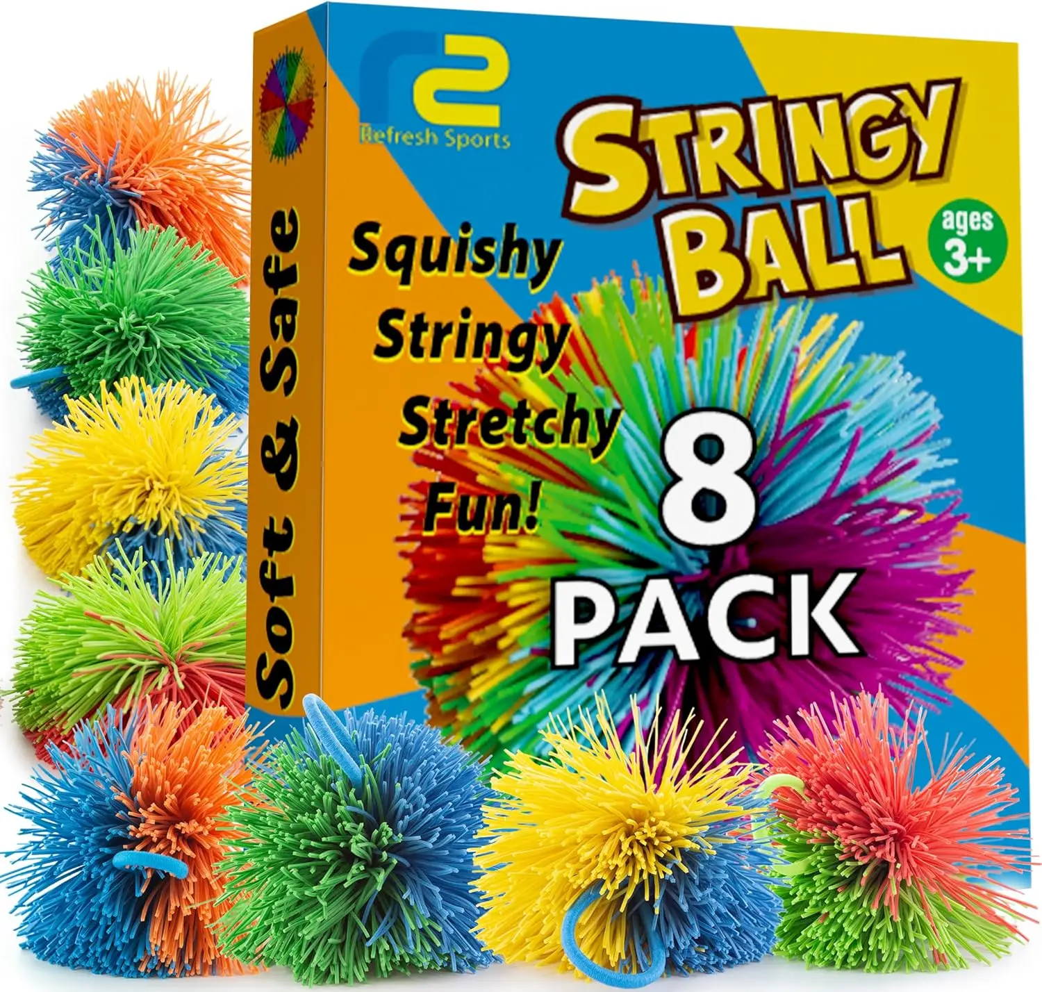 8 Pack Stringy Sensory Balls - Easter Basket Stuffers & Fidget Toys for Kids Ages 3-8
8 Pack Stringy Sensory Balls - Easter Basket Stuffers & Fidget Toys for Kids Ages 3-8