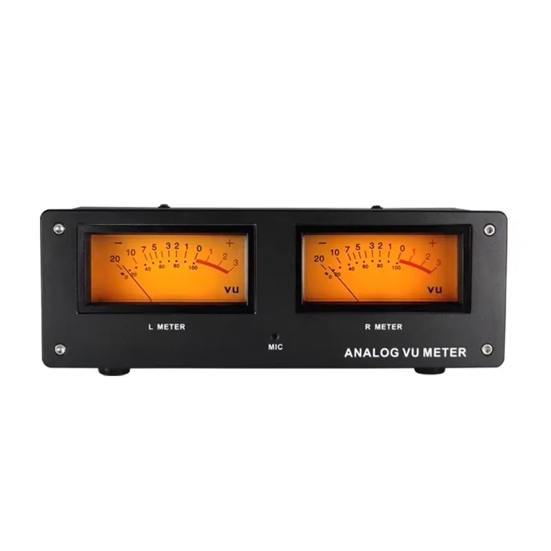 MIC-73 Square Analog VU Meter Voice Controlled Head Level Meter LED Warm Backlight Wiring Free
