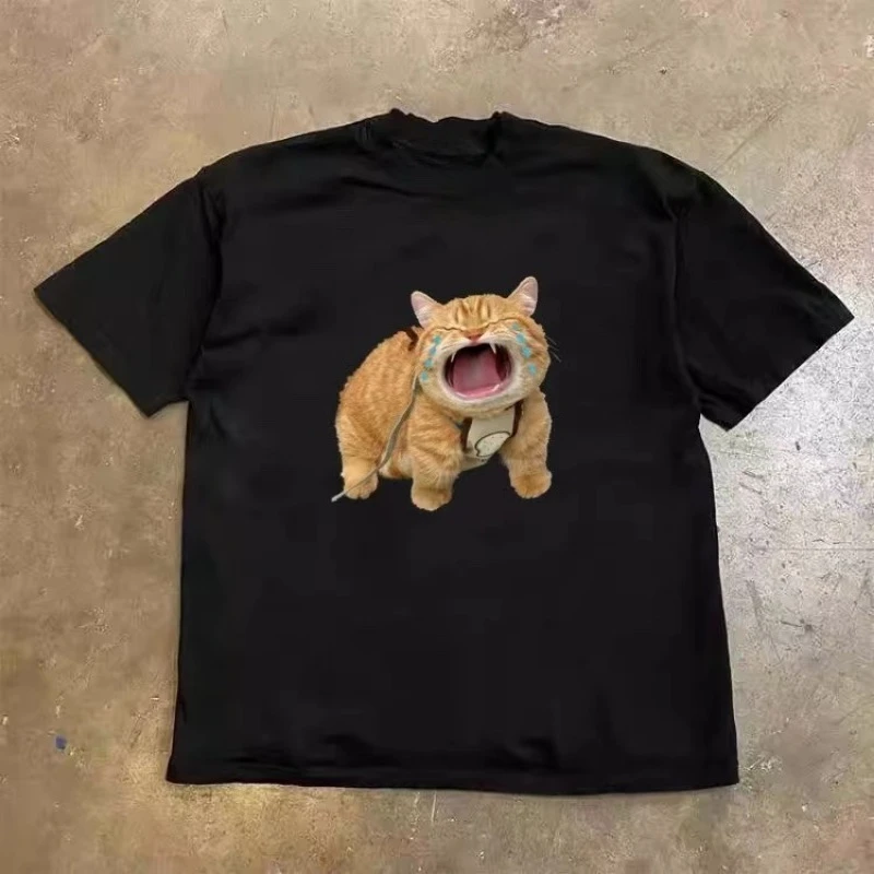 Новая летняя мужская и женская футболка с изображением слезы и кота, весенне-осенний индивидуальный тренд для пар, свободный повседневный топ с короткими рукавами
Новая летняя мужская и женская футболка с изображением слезы и кота, весенне-осенний индивидуальный тренд для пар, свободный повседневный топ с короткими рукавами