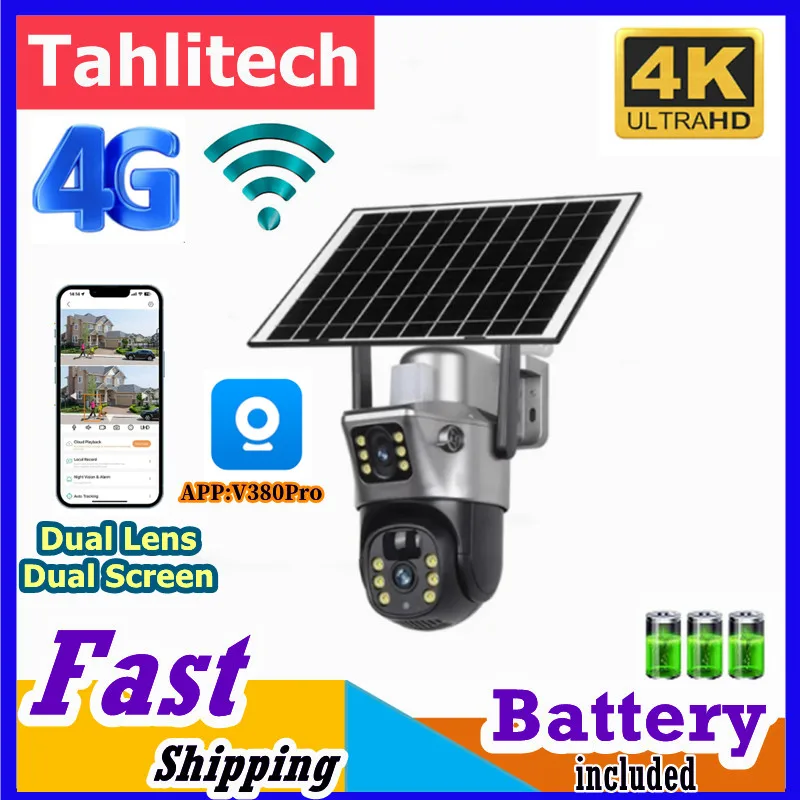 4K 8MP Dual Screen Solar Camera Outdoor Wireless 4G/WiFi PTZ Dual Lens Security Protection Auto Tracking CCTV Cameras Solar
4K 8MP Dual Screen Solar Camera Outdoor Wireless 4G/WiFi PTZ Dual Lens Security Protection Auto Tracking CCTV Cameras Solar