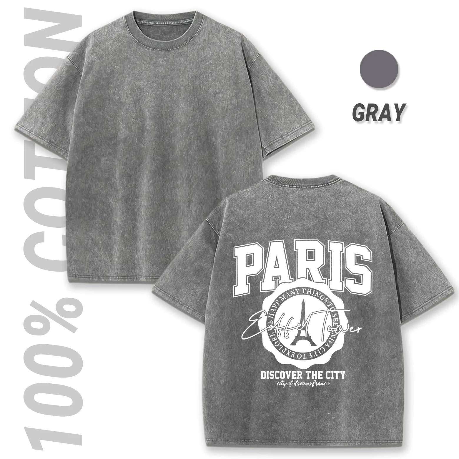 Paris Discover The City Design Washed Women T Shirts Summer Soft T-Shirt Crewneck Cotton Tees Top Fashion Streetwear Clothes
Paris Discover The City Design Washed Women T Shirts Summer Soft T-Shirt Crewneck Cotton Tees Top Fashion Streetwear Clothes