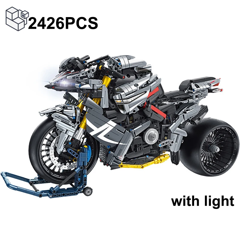2426PCS Technical Suzukied Bking Motorcycle Racing Vehicle Building Blocks With Light Rapid Motorbike Bricks Toys Gifts For Boys
2426PCS Technical Suzukied Bking Motorcycle Racing Vehicle Building Blocks With Light Rapid Motorbike Bricks Toys Gifts For Boys