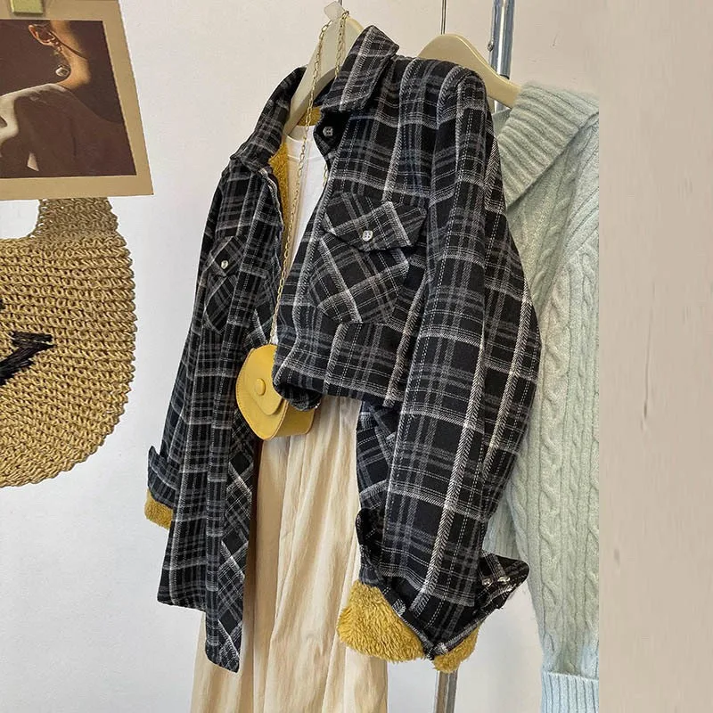 MEXZT винтажные флисовые клетчатые рубашки женские Harajuku блузки с длинными рукавами зимняя уличная одежда корейские однобортные свободные повседневные топы
MEXZT винтажные флисовые клетчатые рубашки женские Harajuku блузки с длинными рукавами зимняя уличная одежда корейские однобортные свободные повседневные топы