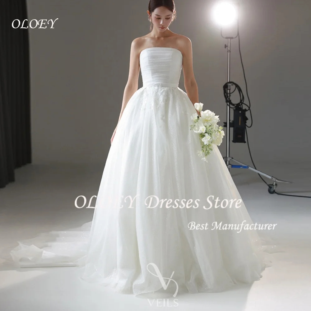 OLOEY Princess A Line ShinyTulle Wedding Dresses Photo shoot Korea Strapless Elegant Bride Gowns Corset Back Customized
OLOEY Princess A Line ShinyTulle Wedding Dresses Photo shoot Korea Strapless Elegant Bride Gowns Corset Back Customized