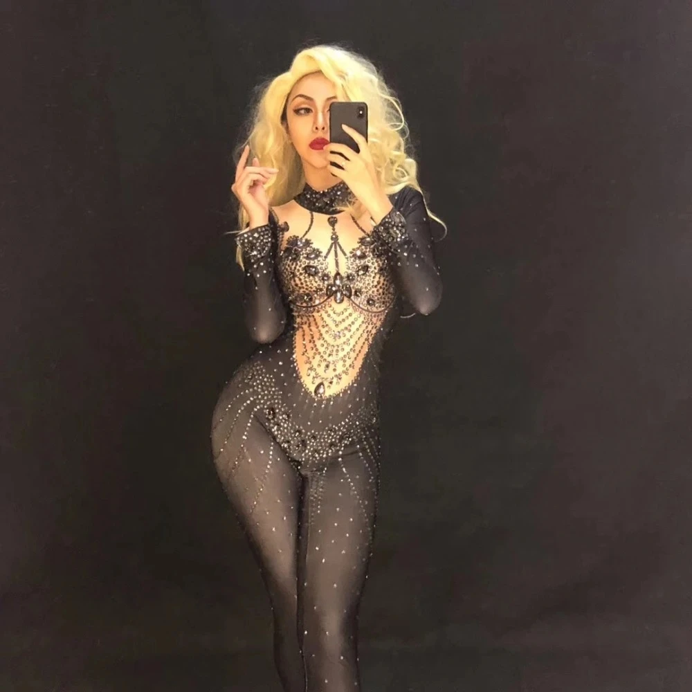 Black Red Purple Rhinestones Jumpsuit Women's Birthday Dance Party Prom Bodysuit Nightclub Female Singer Show Stage Rompers
Black Red Purple Rhinestones Jumpsuit Women's Birthday Dance Party Prom Bodysuit Nightclub Female Singer Show Stage Rompers
