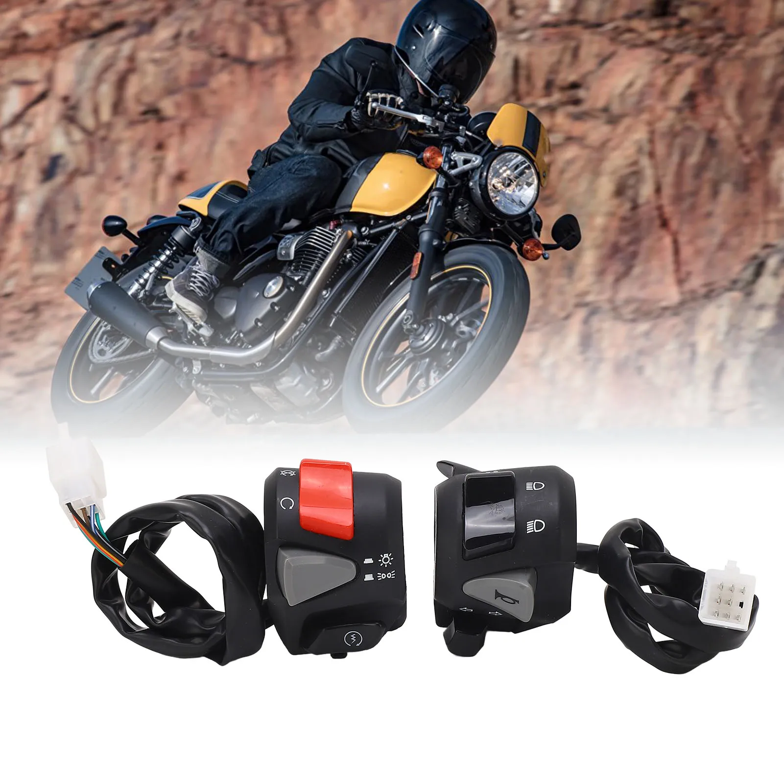 Переключатель на руле мотоцикла, 7/8 дюйма, указатель поворота, звуковой сигнал, кнопка запуска и остановки для PCX 160 150
Переключатель на руле мотоцикла, 7/8 дюйма, указатель поворота, звуковой сигнал, кнопка запуска и остановки для PCX 160 150