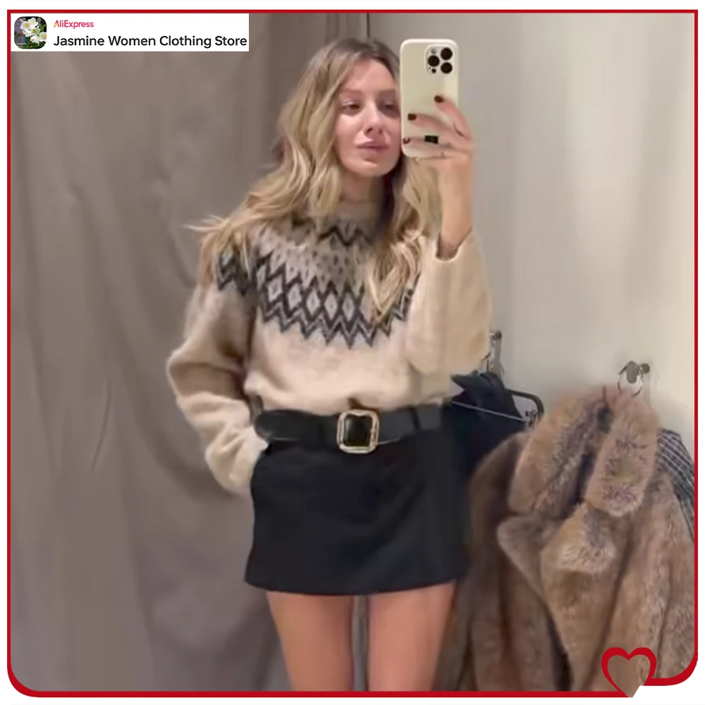Gorgeous Women Jacquard Jumpers Elegant Chic Round Neck and Long Sleeves Sweaters for Women Winter Relaxtion Cozy Knit Pullovers
Gorgeous Women Jacquard Jumpers Elegant Chic Round Neck and Long Sleeves Sweaters for Women Winter Relaxtion Cozy Knit Pullovers