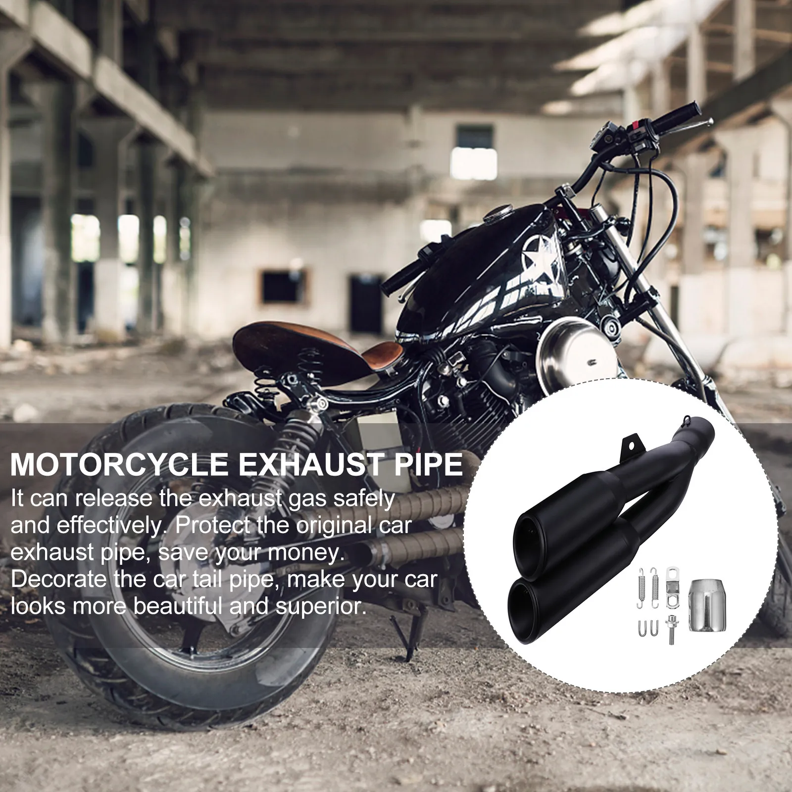1Set Motorcycle Exhaust Pipe Dual Tube Motor Muffler Race Sound Cooling Cover Motorbike Accessories Escape Device
1Set Motorcycle Exhaust Pipe Dual Tube Motor Muffler Race Sound Cooling Cover Motorbike Accessories Escape Device