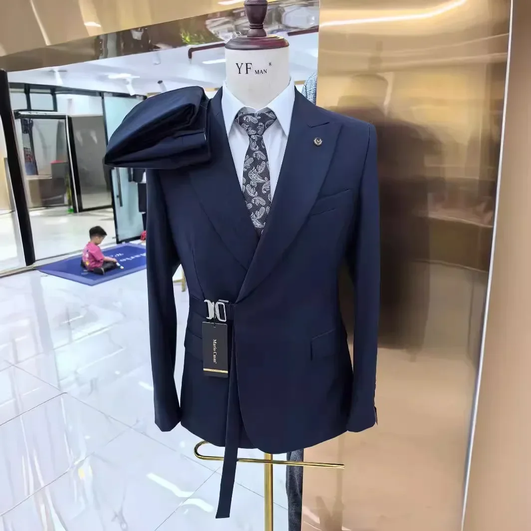 Formal Suits For Men Slim Fit With Belt Peak Lapel Wedding Groom Tuxedo 2 Pieces Italian Style Jacket With Pants 2025
Formal Suits For Men Slim Fit With Belt Peak Lapel Wedding Groom Tuxedo 2 Pieces Italian Style Jacket With Pants 2025