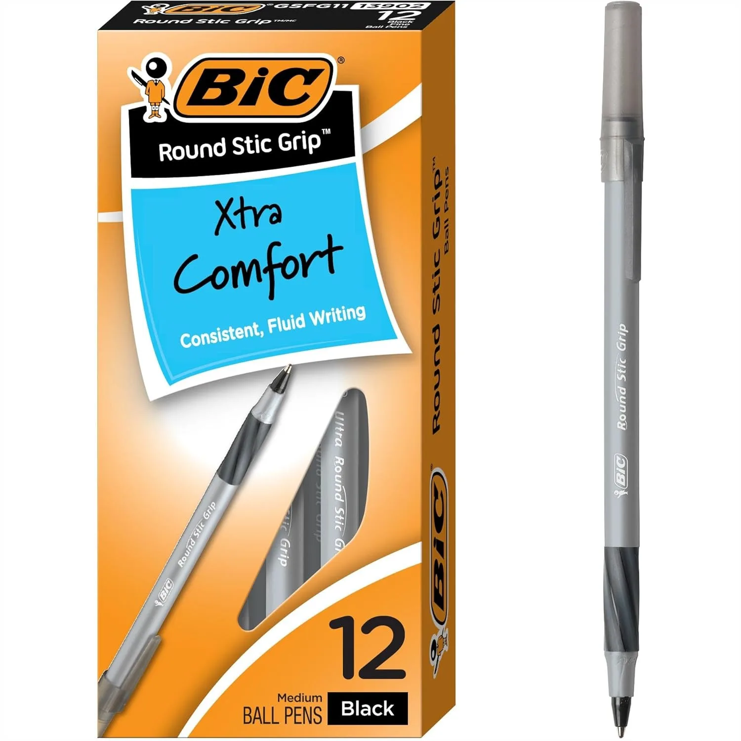 Black Ballpoint Pens Medium Point 1.2mm 12-Pack with Soft Grip for Comfort and Control
Black Ballpoint Pens Medium Point 1.2mm 12-Pack with Soft Grip for Comfort and Control