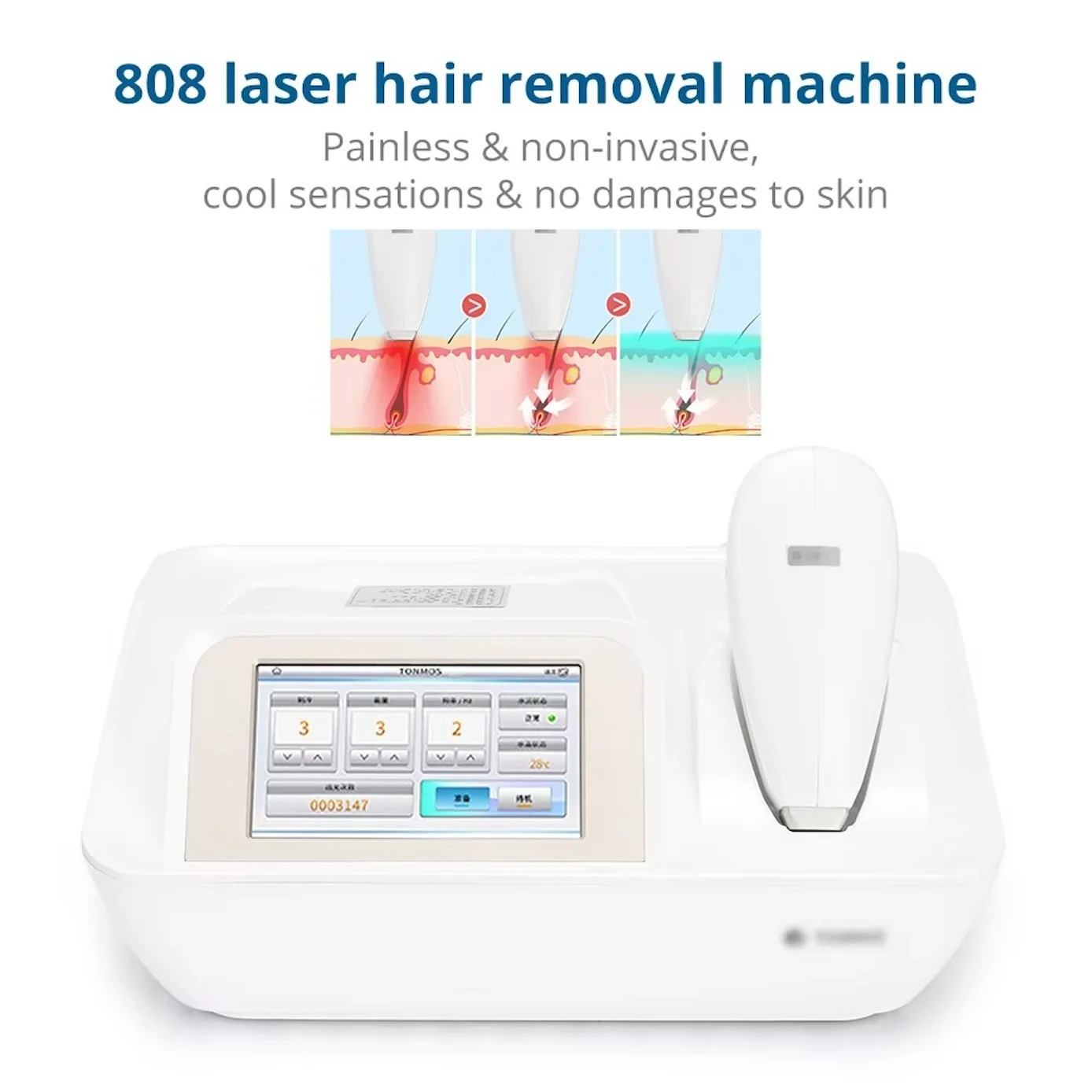 Painless Hair Removal Depilator Ice Cooling Hair Remove Device Skin Rejuvenation Portable for Beauty Salon Use
Painless Hair Removal Depilator Ice Cooling Hair Remove Device Skin Rejuvenation Portable for Beauty Salon Use