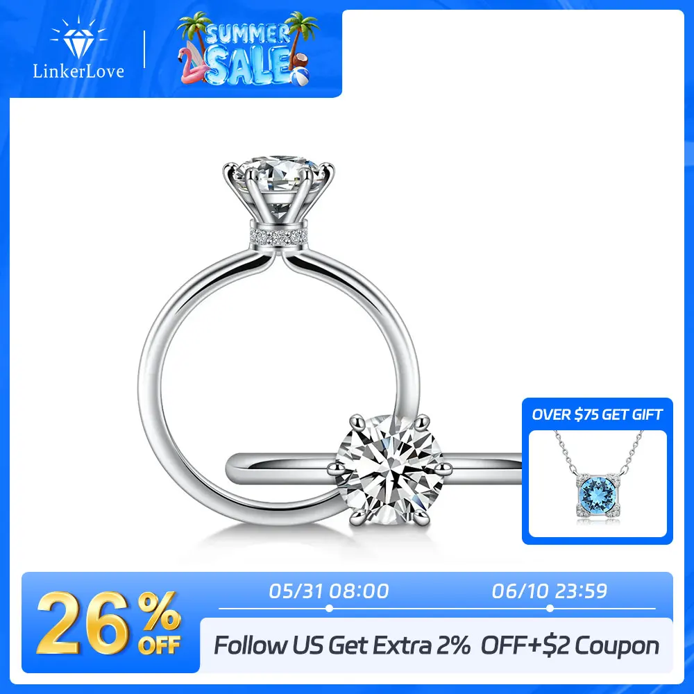 1CT Moissanite Solitaire Ring 925 Sterling Silver Lab Diamond Engagement Rings for Women Round Cut D Color VVS1 Wedding Jewelry
1CT Moissanite Solitaire Ring 925 Sterling Silver Lab Diamond Engagement Rings for Women Round Cut D Color VVS1 Wedding Jewelry
