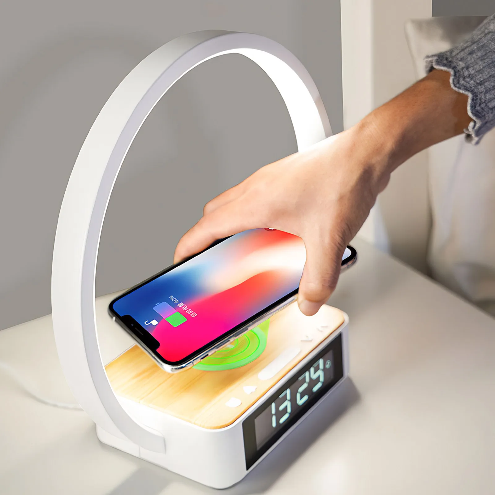 Wireless Charger Table Decorative Lamp LED Dimming Desk Lamps With Clock Alarm Night Light Kid Learning Atmosphere Lights US/EU
Wireless Charger Table Decorative Lamp LED Dimming Desk Lamps With Clock Alarm Night Light Kid Learning Atmosphere Lights US/EU