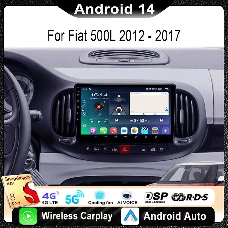 For Fiat 500L 2012 - 2017 Car Radio Multimedia Video Player Navigation Stereo GPS Android 14 wireless Carplay Andorid Auto DSP
For Fiat 500L 2012 - 2017 Car Radio Multimedia Video Player Navigation Stereo GPS Android 14 wireless Carplay Andorid Auto DSP
