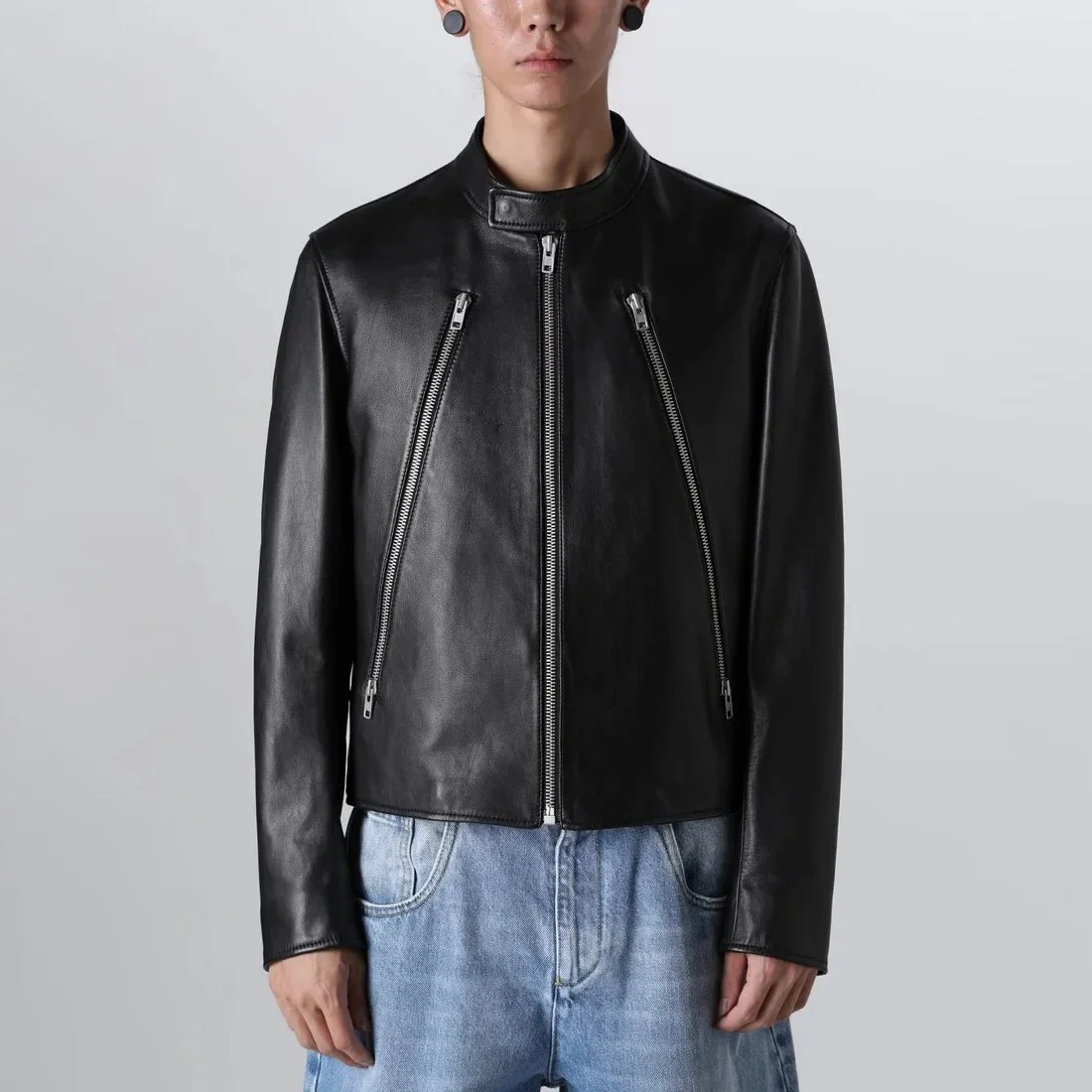 YOJI OOAK motorcycle leather jacket long-sleeved jacket double zipper heavy industry standing collar leather jacket short for me
YOJI OOAK motorcycle leather jacket long-sleeved jacket double zipper heavy industry standing collar leather jacket short for me