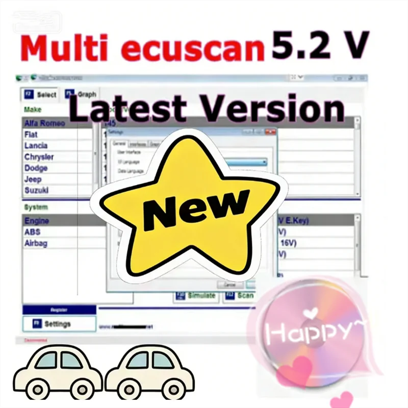 2025 Горячий! Распродажа Multiecuscan 5.2 для программного обеспечения Fiat Multiecuscan V5.2 для программного обеспечения сканера Fiat/Chrysler/Dodge/Jeep/Suzuki
2025 Горячий! Распродажа Multiecuscan 5.2 для программного обеспечения Fiat Multiecuscan V5.2 для программного обеспечения сканера Fiat/Chrysler/Dodge/Jeep/Suzuki