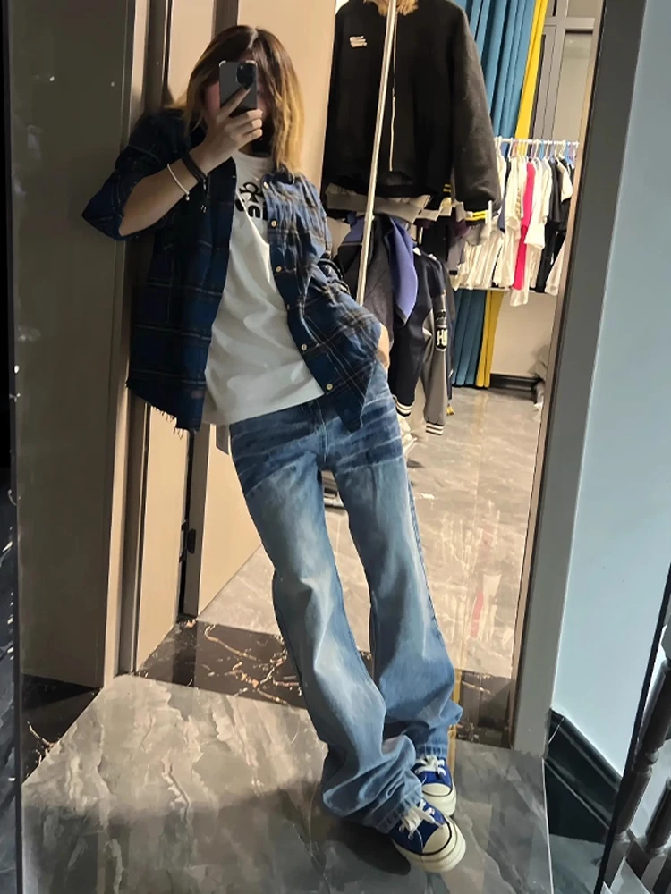Синие джинсы с высокой талией Lightning Cra, мужские джинсы American High Street Vibe, прямые брюки-клеш с микро-клеш, джинсы CleanFit
Синие джинсы с высокой талией Lightning Cra, мужские джинсы American High Street Vibe, прямые брюки-клеш с микро-клеш, джинсы CleanFit