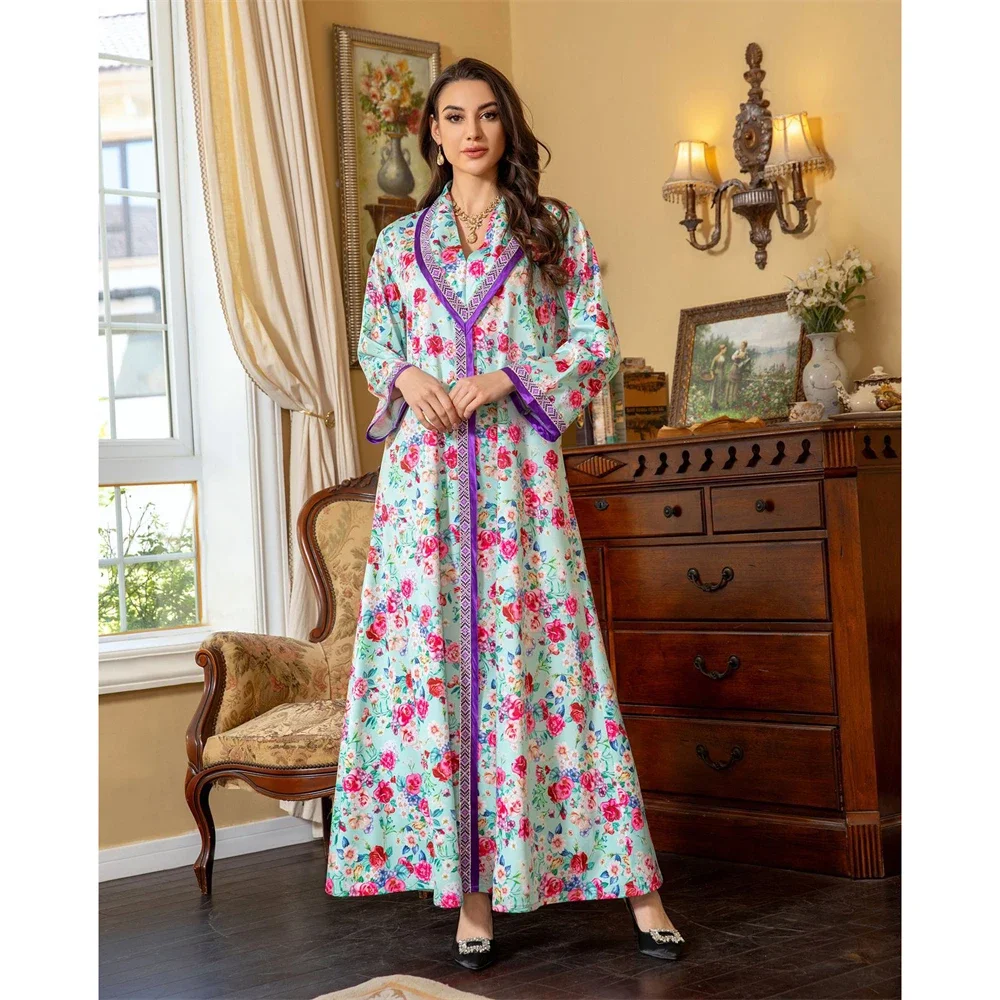 Dubai Abaya Muslim Women Floral Print Diamond Long Maxi Dress Turkey Arab Eid Party Gown Islam Saudi Kaftan Femme Jalabiya Robes
Dubai Abaya Muslim Women Floral Print Diamond Long Maxi Dress Turkey Arab Eid Party Gown Islam Saudi Kaftan Femme Jalabiya Robes