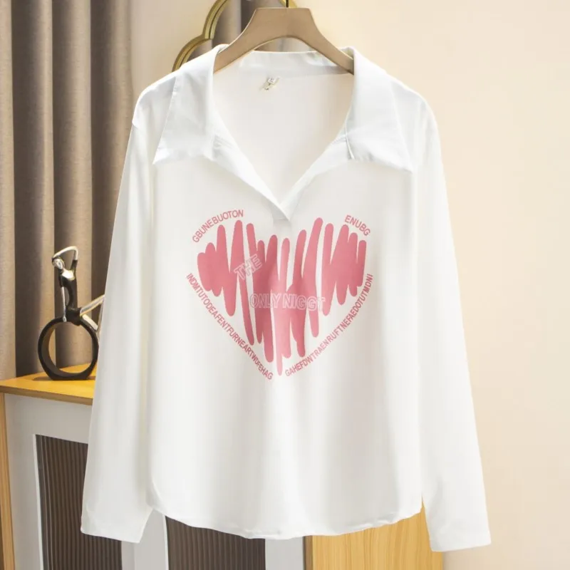 2023 Autumn Clothes Women T-Shirt Plus Size Polo Collar Love Print Tee Casual Long Sleeve Top Curve
2023 Autumn Clothes Women T-Shirt Plus Size Polo Collar Love Print Tee Casual Long Sleeve Top Curve