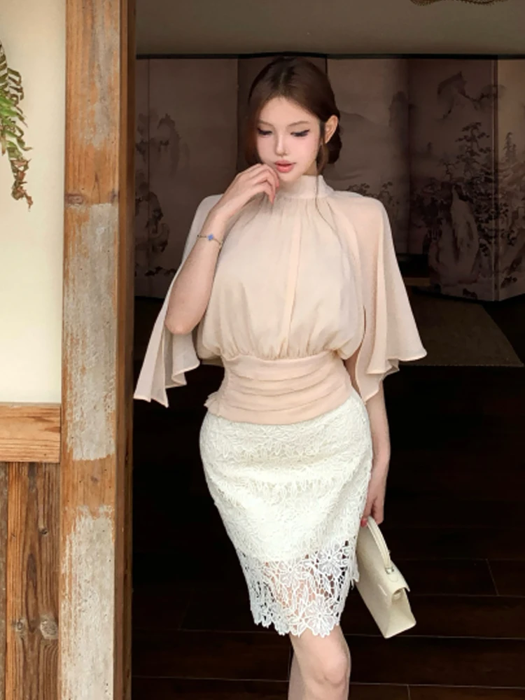 Elegant round Neck Lace Hollow out Slim Fit Shirt And High Waist Skirt Set Women's Fashion Summer Casual Wear
Elegant round Neck Lace Hollow out Slim Fit Shirt And High Waist Skirt Set Women's Fashion Summer Casual Wear