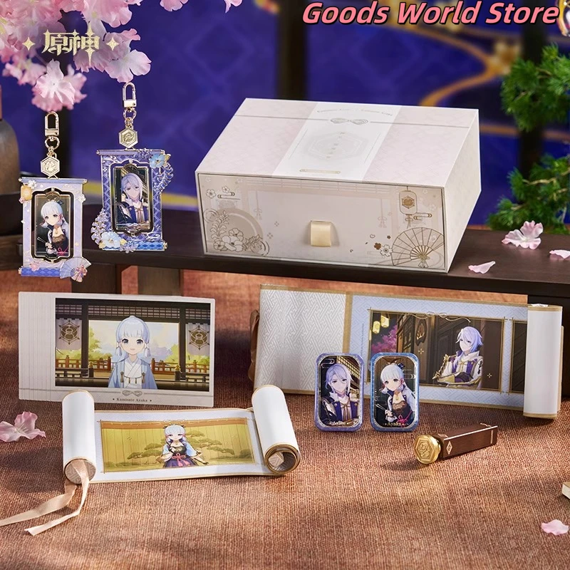 Original Kamisato Ayato Ayaka Badge Keychain pendant Scroll Card Gift box Mihoyo Game Genshin Impact Ayaka Cosplay Costume Gift
Original Kamisato Ayato Ayaka Badge Keychain pendant Scroll Card Gift box Mihoyo Game Genshin Impact Ayaka Cosplay Costume Gift