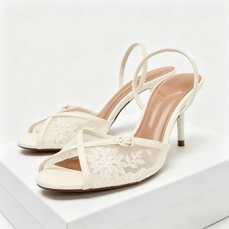 Summer Mesh Backless Heeled Sandals Women Embroidered Top with Designer Shoes Peep Toe Sexy Brand Women Heels Sandalias De Mujer
Summer Mesh Backless Heeled Sandals Women Embroidered Top with Designer Shoes Peep Toe Sexy Brand Women Heels Sandalias De Mujer