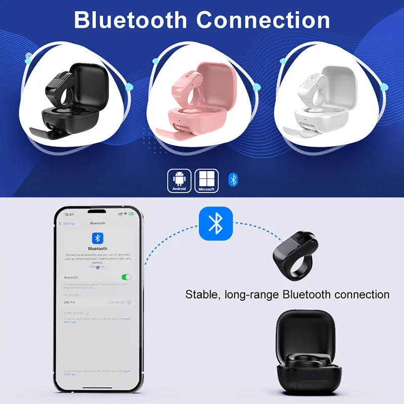 Multi-functional Mini Touch Smart Ring Mouse Bluetooth Wireless 2.4G Dual-mode Compatible Remote Control Selfie Scan Speech
Multi-functional Mini Touch Smart Ring Mouse Bluetooth Wireless 2.4G Dual-mode Compatible Remote Control Selfie Scan Speech