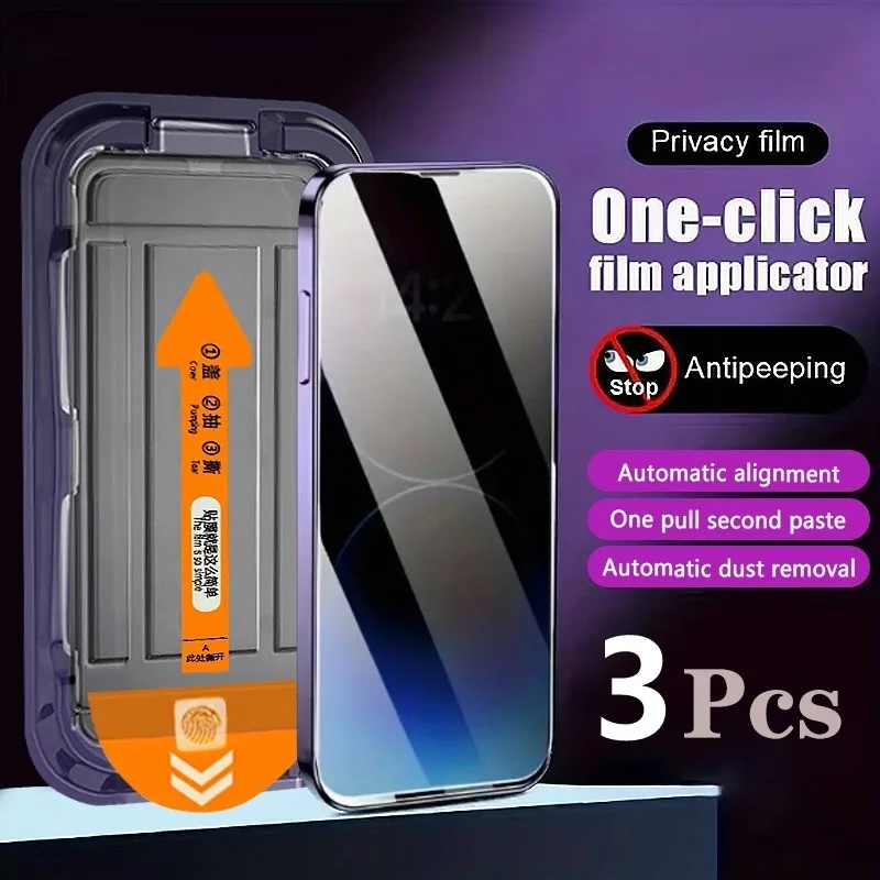 3Pcs Anti-Spy Screen Protector for IPhone 16 15 14 13 12 11 Pro Max Plus XR X XS Privacy Tempered Glass Dust free Installation
3Pcs Anti-Spy Screen Protector for IPhone 16 15 14 13 12 11 Pro Max Plus XR X XS Privacy Tempered Glass Dust free Installation
