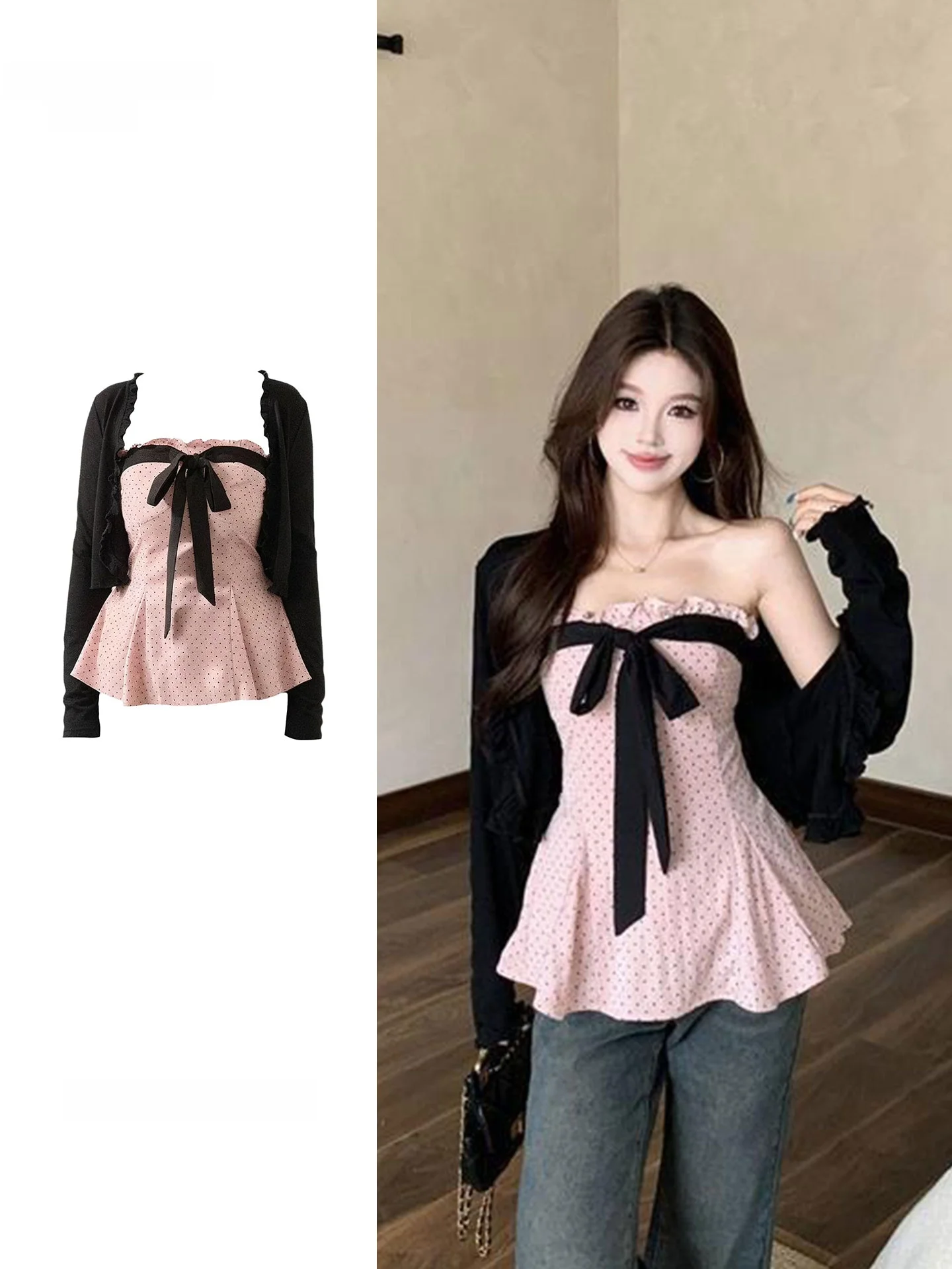 plus Size Women's Sweet Style Knot Tube Top And Cardigan Two-Piece Set Summer Slimming Long Sleeve Sun Protection
plus Size Women's Sweet Style Knot Tube Top And Cardigan Two-Piece Set Summer Slimming Long Sleeve Sun Protection