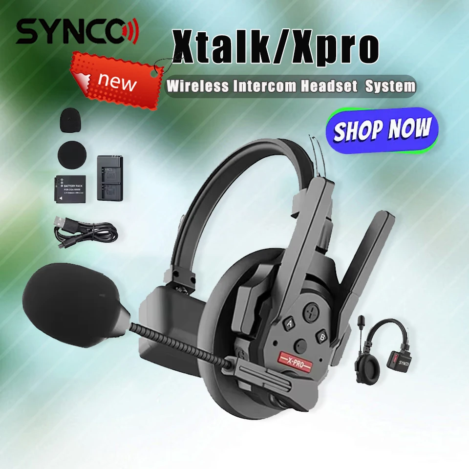 Synco Xtalk / Xtalk Xpro Series 2.4G Wireless Microphone Intercom Headset System Noise Reduction Microphone for Film Studio
Synco Xtalk / Xtalk Xpro Series 2.4G Wireless Microphone Intercom Headset System Noise Reduction Microphone for Film Studio