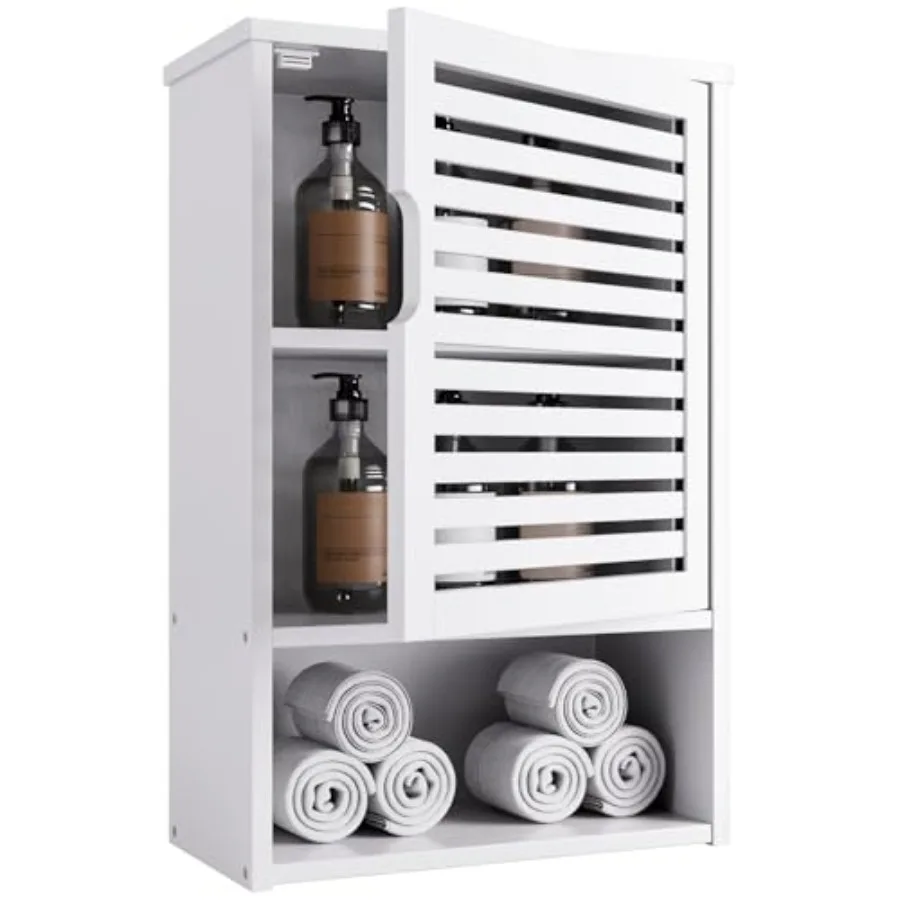 Bathroom Cabinet Over Toilet, Medicine Cabinet, Hanging Cupboard with Single Door and Open Bottom Shelf, Wall Mounted Bamboo St
Bathroom Cabinet Over Toilet, Medicine Cabinet, Hanging Cupboard with Single Door and Open Bottom Shelf, Wall Mounted Bamboo St