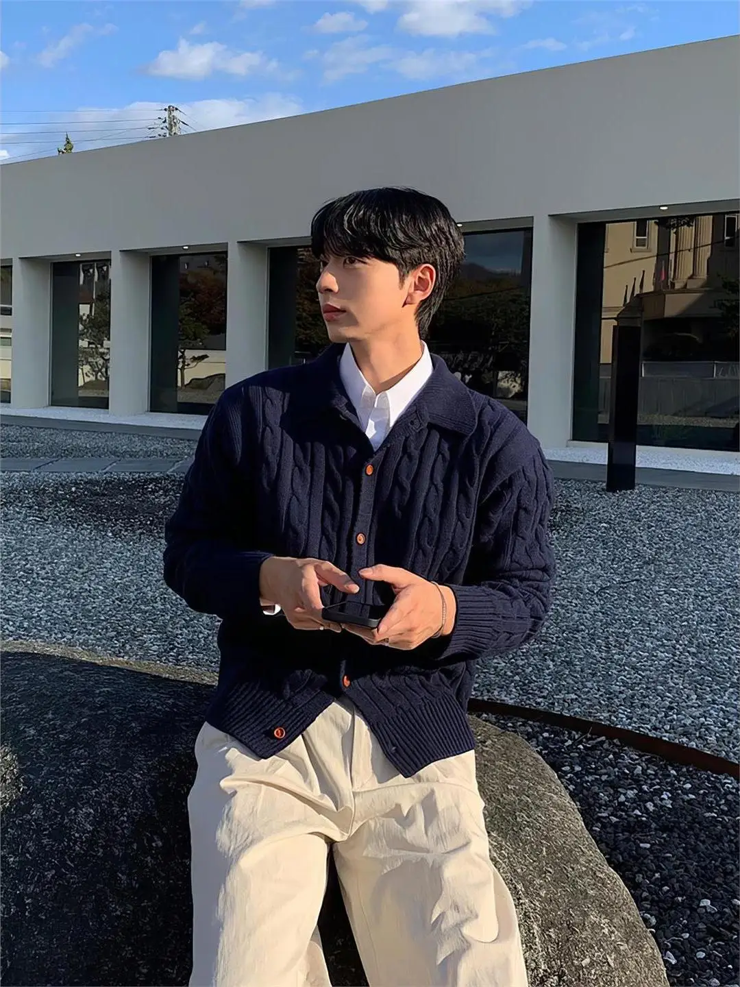 Spring Autumn Loose Fit Knit Cardigan Men's Faion Casual Sle Button up Crew Ne Sweater Versatile Outerwear
Spring Autumn Loose Fit Knit Cardigan Men's Faion Casual Sle Button up Crew Ne Sweater Versatile Outerwear