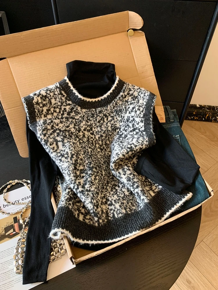 Women's Long Sleeve Knitted Vest Self-Preservation Pattern Color Block Flower Embroidery Base Shirt Two-Piece Set Commute Style
Women's Long Sleeve Knitted Vest Self-Preservation Pattern Color Block Flower Embroidery Base Shirt Two-Piece Set Commute Style