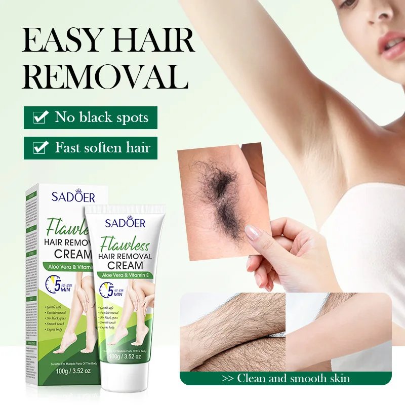 Aloe Vera Rapid Hair Removal Cream, used for painless hair removal in intimate areas, removing hair from armpits and legs
Aloe Vera Rapid Hair Removal Cream, used for painless hair removal in intimate areas, removing hair from armpits and legs
