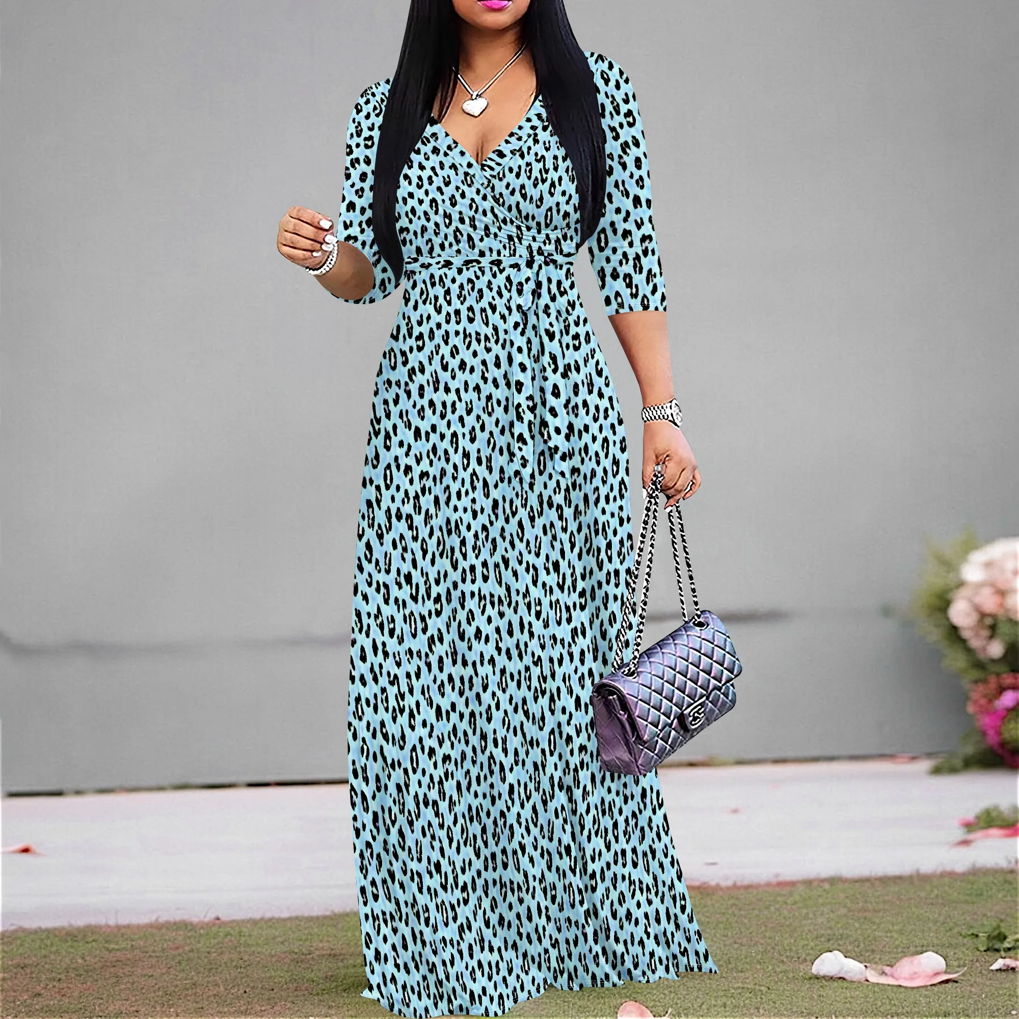 Light Blue Leopard Print Dress for African American Women Summer Casual S-2XL Daily or Vacation Wear
Light Blue Leopard Print Dress for African American Women Summer Casual S-2XL Daily or Vacation Wear