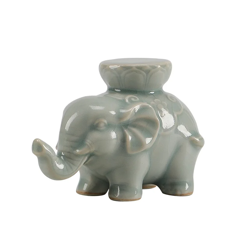 Creative Ru kiln elephant cover ceramic cover holder
Creative Ru kiln elephant cover ceramic cover holder