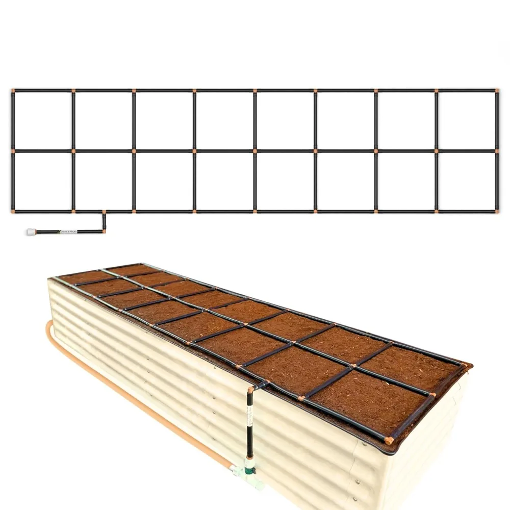 Preassembled Garden Grid Watering System for Raised Beds 2x8 Standard Easy Setup USA Made Durable
Preassembled Garden Grid Watering System for Raised Beds 2x8 Standard Easy Setup USA Made Durable
