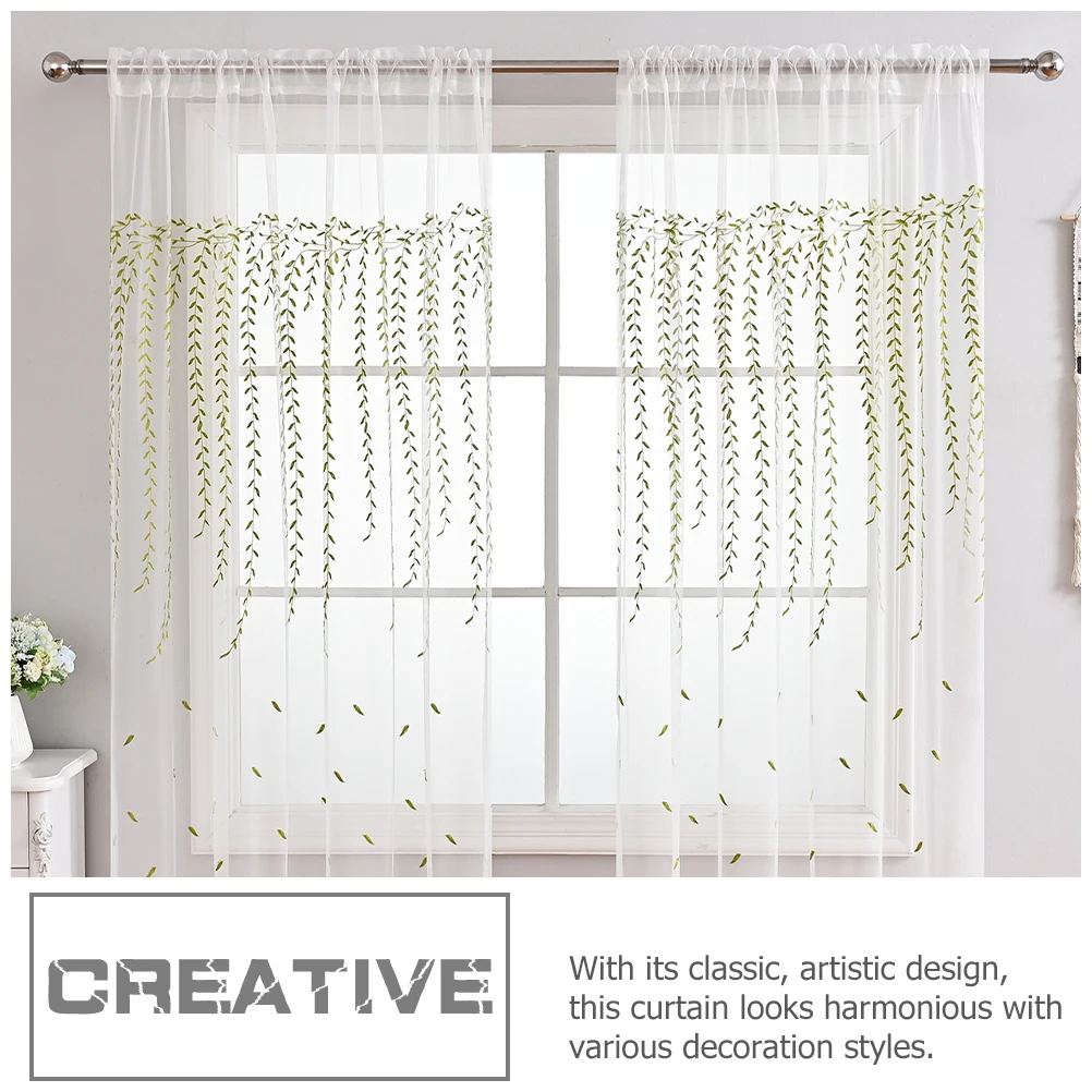 Sheer Curtains Light Green Leaf Pattern Semi Transparent Bathroom Bedroom Living Room Window Decor Panel Elegant Design Home
Sheer Curtains Light Green Leaf Pattern Semi Transparent Bathroom Bedroom Living Room Window Decor Panel Elegant Design Home