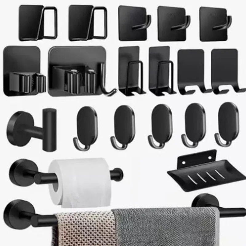 LLCS-No-Drill Towel Bar, Hook Tissue Holder Stainless Steel Bathroom Accessories Set-Black
LLCS-No-Drill Towel Bar, Hook Tissue Holder Stainless Steel Bathroom Accessories Set-Black