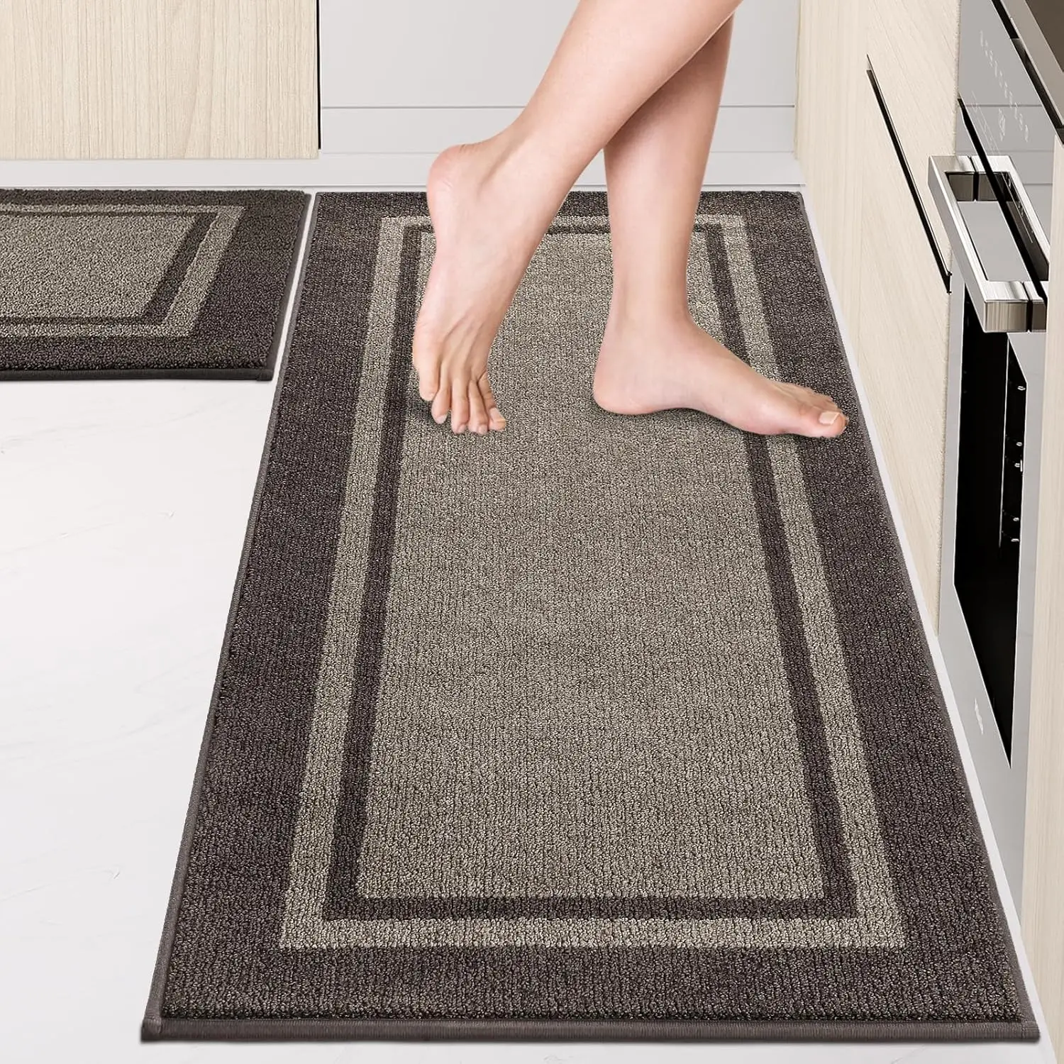 Non-Slip Kitchen Rugs Set 24x36 & 24x60, Machine Washable Absorbent Floor Mats, Grayish Brown Coffee
Non-Slip Kitchen Rugs Set 24x36 & 24x60, Machine Washable Absorbent Floor Mats, Grayish Brown Coffee