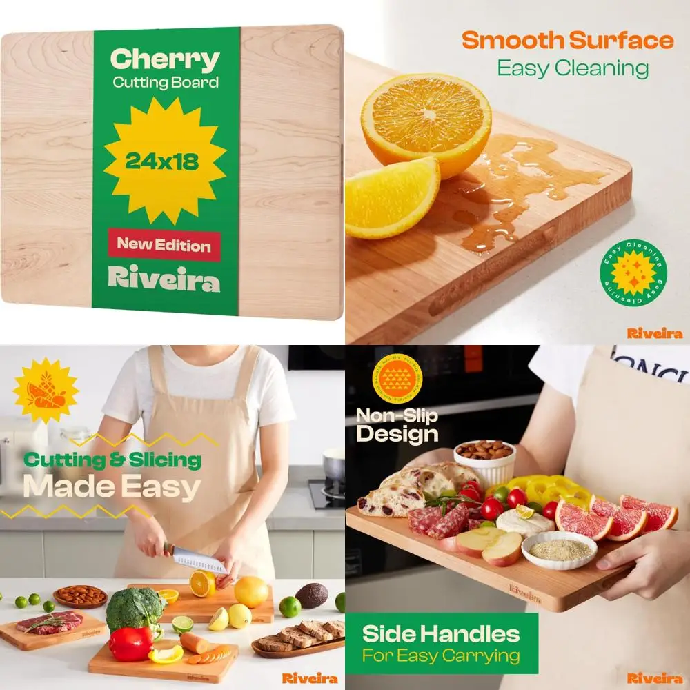 Luxurious Black Cherry Wood Cutting Board - 24x18 Kitchen Chopping Block for Precision Cutting and Durability
Luxurious Black Cherry Wood Cutting Board - 24x18 Kitchen Chopping Block for Precision Cutting and Durability