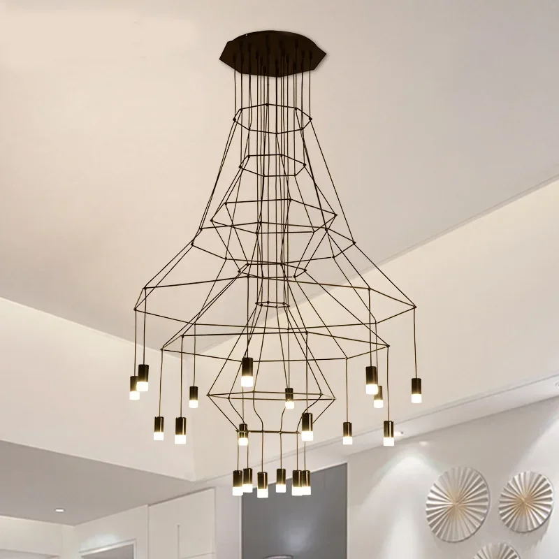GHEUVNJ Living room, villa, large chandelier, staircase, long lighting fixture, duplex middle floor lamp, Nordic geometric line
GHEUVNJ Living room, villa, large chandelier, staircase, long lighting fixture, duplex middle floor lamp, Nordic geometric line